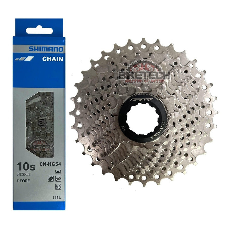 Pacha Gw 10v Bicicleta Ruta 11-32 Cadenilla Shimano 10v Hg54 Negro 11 32