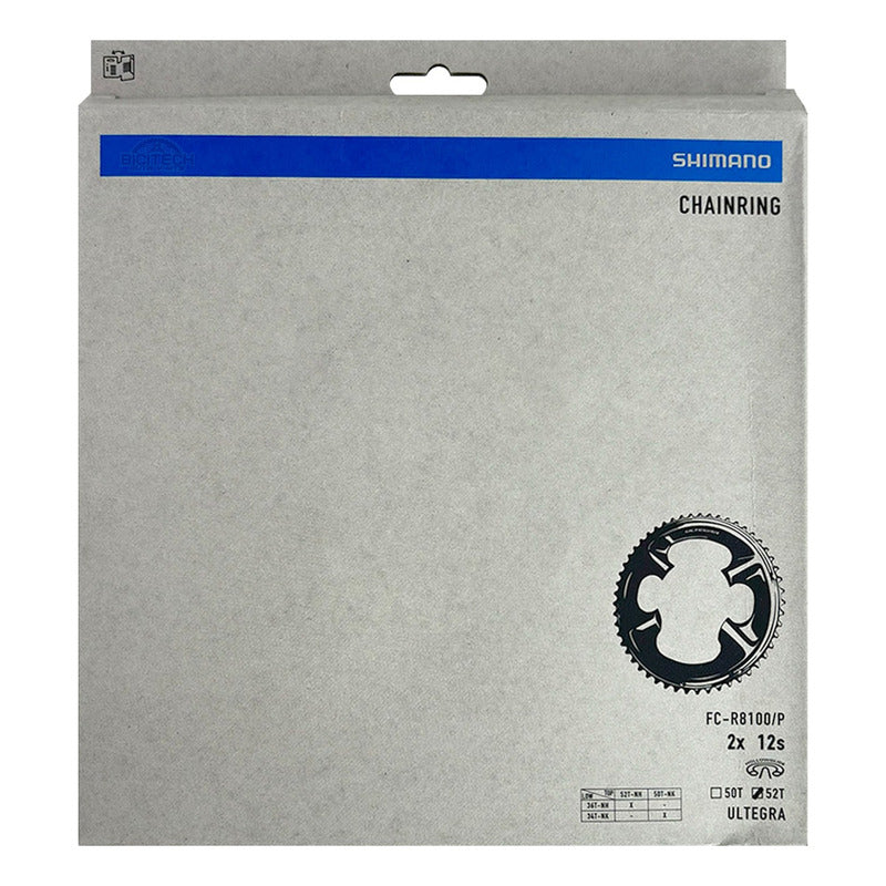Coronilla Biplato Ruta Shimano Ultegra R8100 52t 2x12 Negro 52