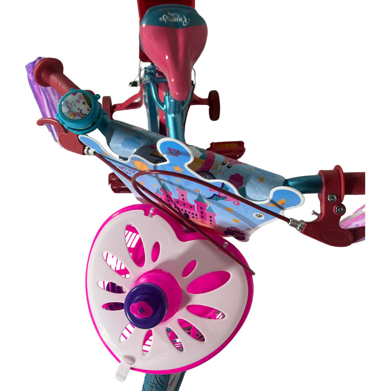 Bicicleta Niña Gw Princess Story R 16 Ruedas Apoyo 4-7 Años Turqueza/rosado 16