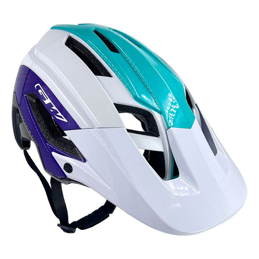 Casco Bicicleta Gw E3 Blanco Morado-verde Enduro Mtb - Violeta Oscuro - M