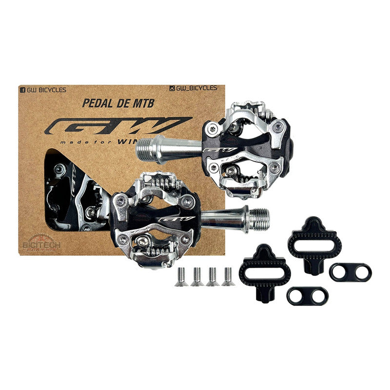 Pedales Mtb Gw Zp 108s Aluminio 9/16 Plateado