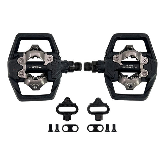 Pedales Bicicleta Mtb Shimano Me 700 Doble Cara Negro
