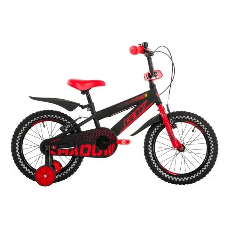 Bicicleta Niño Niña Gw Rin 16 Con Ruedas Auxiliare Gw Shadow Rojo 16