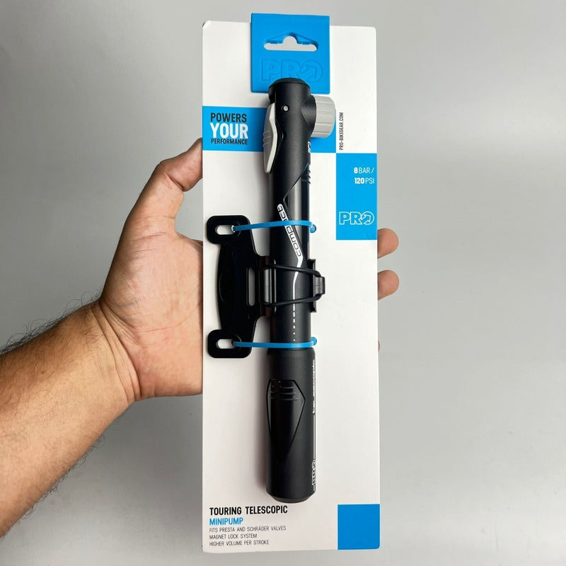 Bomba Inflador Pro Bicicletas Ruta Mtb 120 Psi+soporte Negro