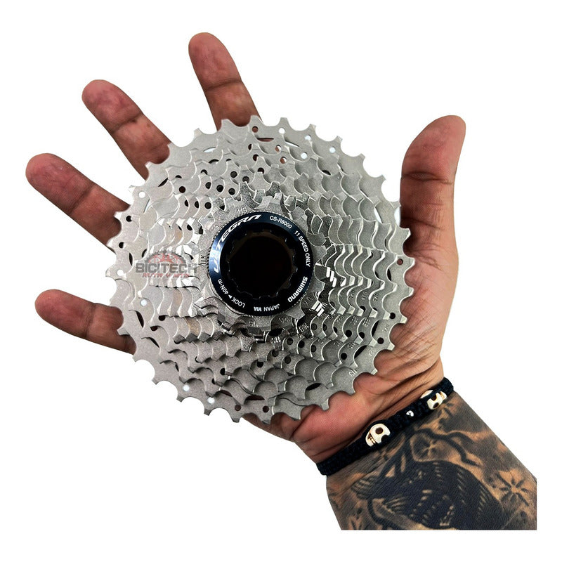 Combo 11v Pacha Shimano Ultegra R8000 + Cadena Ultegra Ruta Gris 11 32