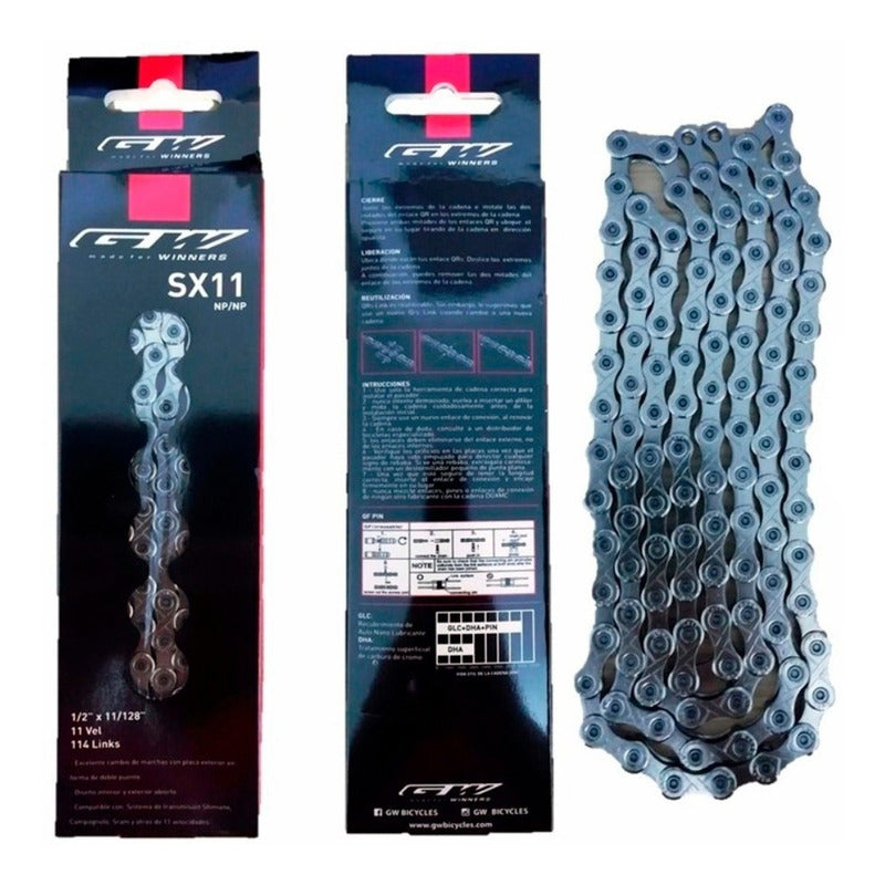 Cadenilla Gw Sx11 De 11 Velocidades Para Bicicleta Ruta Mtb