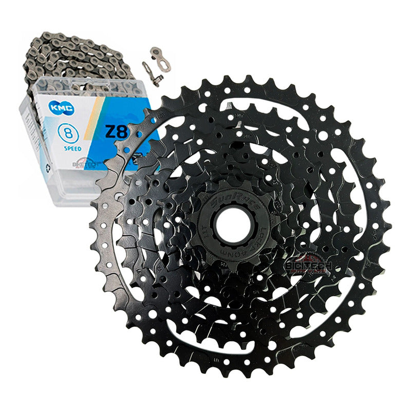 Pacha 8 Velocidades Sunrace M680. 11-42 + Cadena Kmc Z8 Mtb Negro 11 42