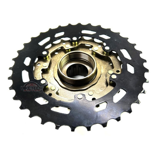 Pacha 7 Velocidades Shimano Tz500 Mega Range De Rosca Mtb Negro 14 34