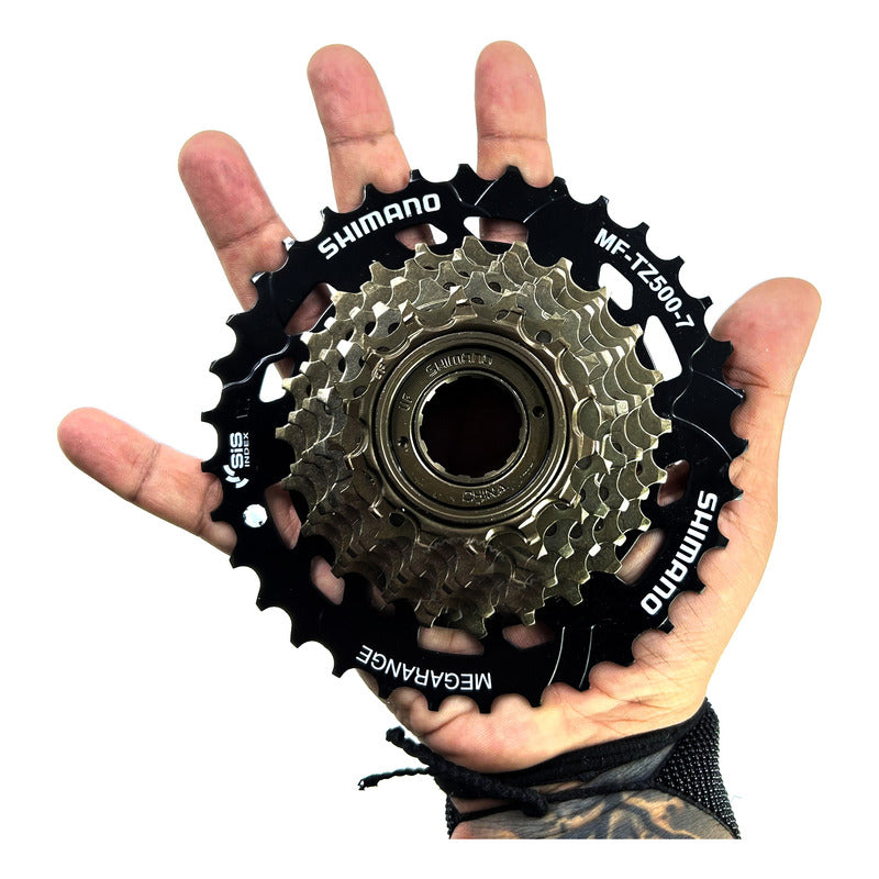 Pacha Rosca 7 Vel Shimano Tz500 14-34 Mtb + Cadenilla Gw S51 Negro 14 34