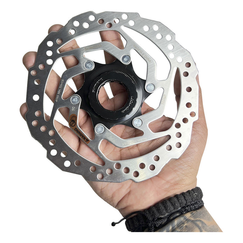 2 Discos Rotores Shimano Rt-10 Centerlock 160mm / 180mm Plateado