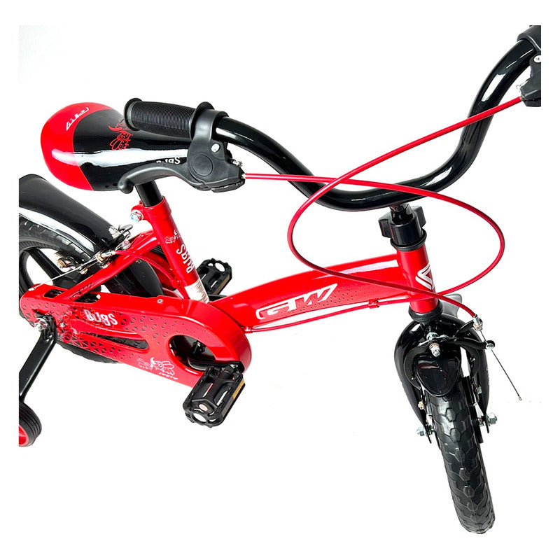 Bicicleta Niño Rin 12 Gw Bugs Rojo Doble Freno Con Auxiliar Rojo Rin 12
