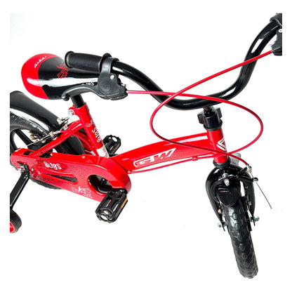 Bicicleta Niño Rin 12 Gw Bugs Rojo Doble Freno Con Auxiliar Rojo Rin 12