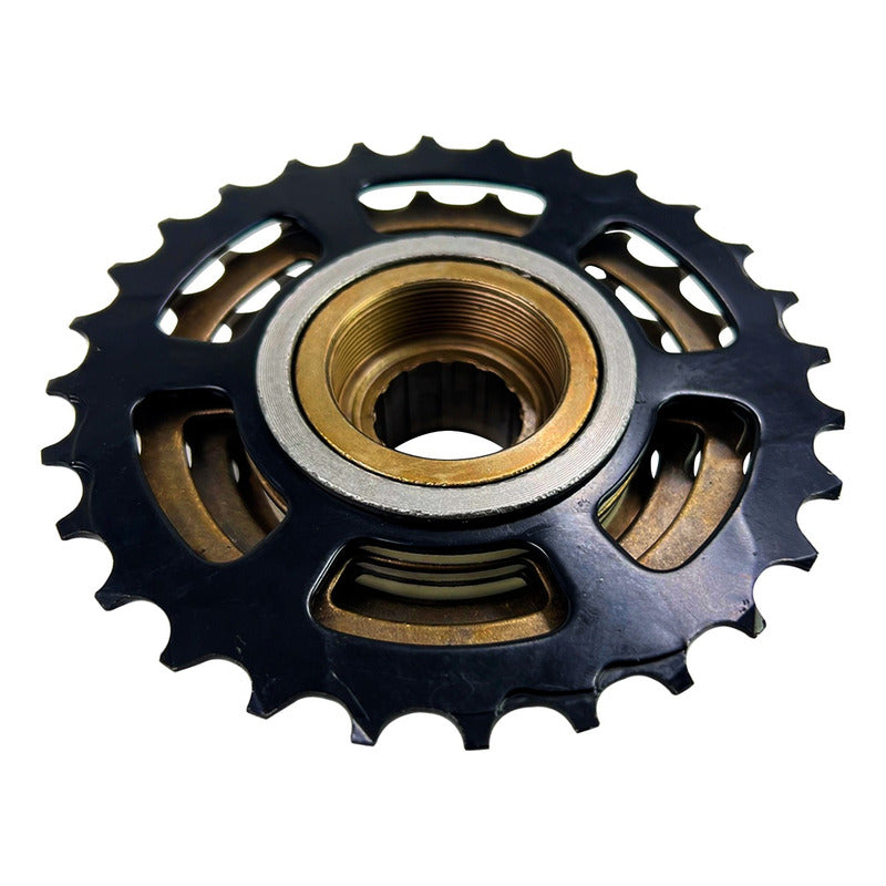 Pacha 6 Velocidades Sunrace M2a 14-28 + Cadena Kmc Z8  Marrón Oscuro