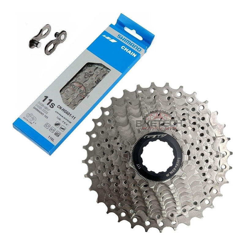 Pacha Cassette 11v Gw 11-32 + Cadenilla Shimano Hg601 Ruta - Cromado - 11 - 32