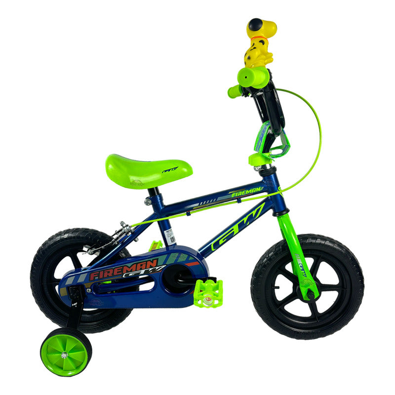 Bicicleta Bmx Niño Niña Rin 12 Gw Fireman Ruedas Auxiliares