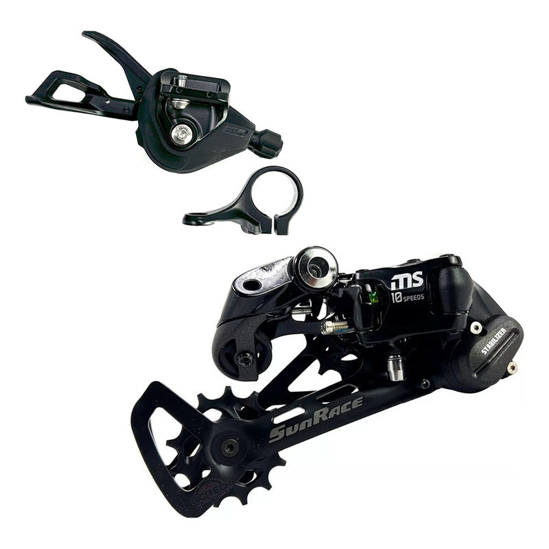 Combo 10 V Tensor Sunrace Ms100 + Palanca Shimano M4100 Mtb Negro