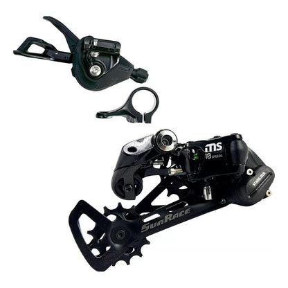 Combo 10 V Tensor Sunrace Ms100 + Palanca Shimano M4100 Mtb Negro