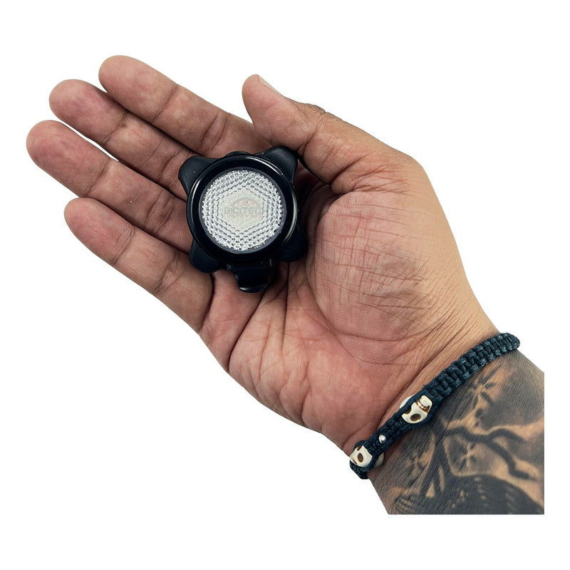 Luz Trasera Stop Gw Ryden Bicicleta Rojo Azul Tipo Policía Negro