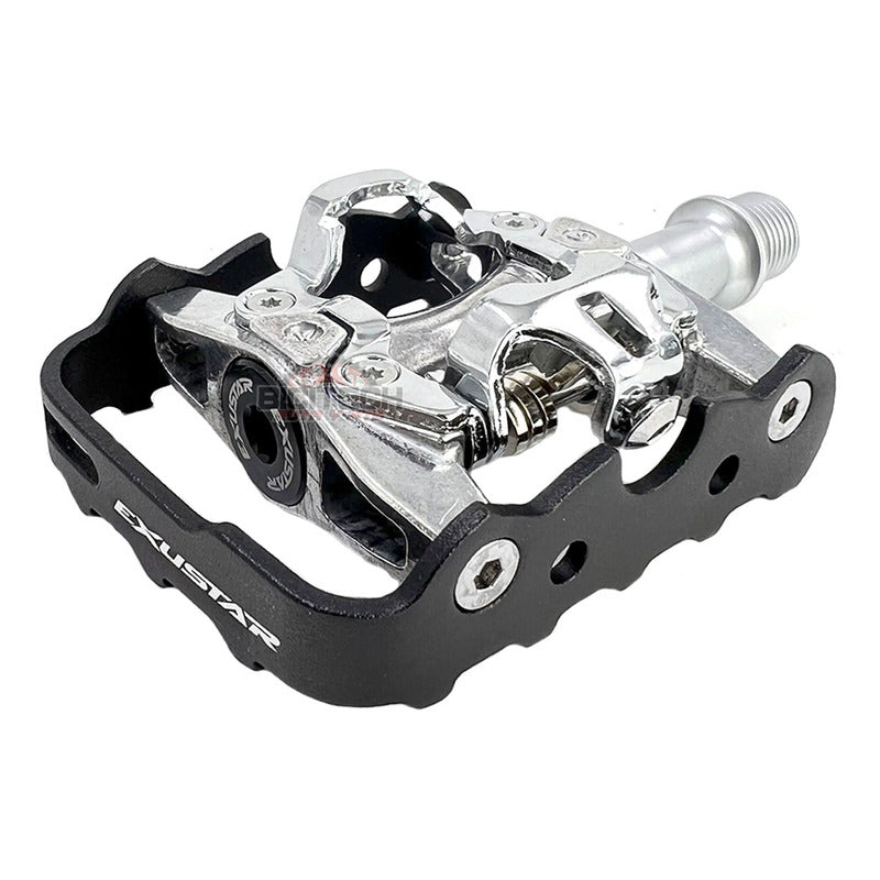 Pedales Mtb Exustar Doble Proposito Spd Plateado