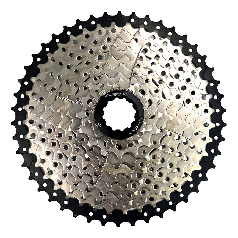 Pacha Cassette Gw 10 Velocidad 11-46 Compatible Con Shimano Cantidad Máxima De Dientes 46 Cantidad Mínima De Dientes 11 Color Cromado/ Negro