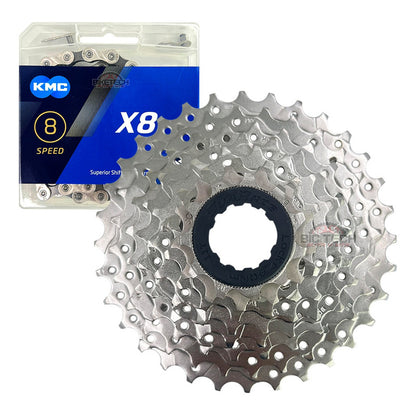 Pacha 8 Velocidades Sunrace M66. 11-32 + Cadena Kmc X8 Plateado