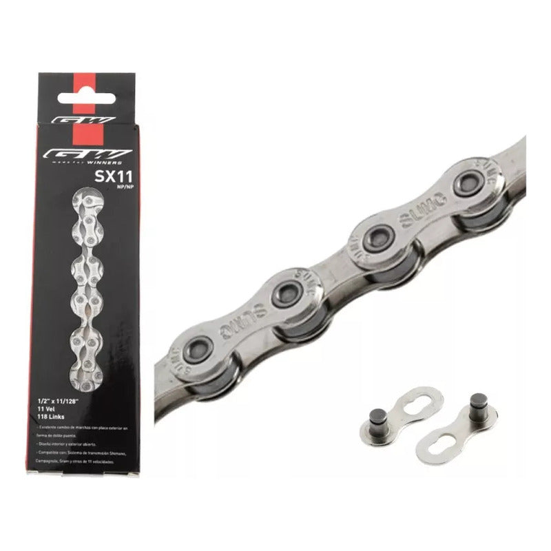 Cadenilla 11 Velocidades Para Bicicleta Gw Mtb Sx11 Color Gris Plata