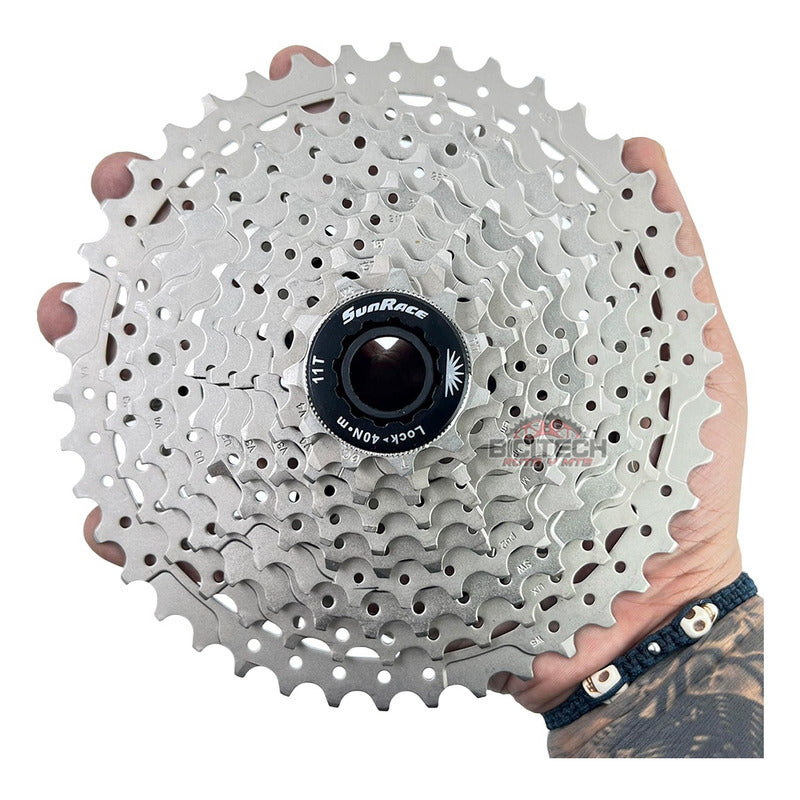 Combo 10v Pacha Sunrace Ms2. 11-42 + Cadena Shimano Hg54 Mtb 11 42 Plateado