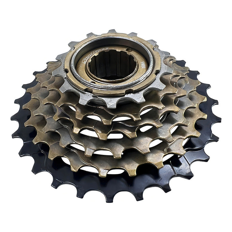 Pacha Sunrace Mf-m2a 6 Velocidades 14-28 Dientes Mtb Rosca Marrón Marrón Oscuro