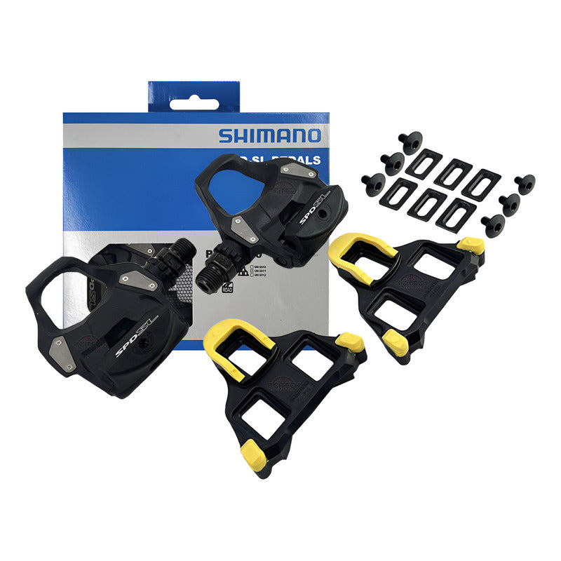 Pedales Bicicleta Ruta Shimano Rs500 Calas Chocles Sh11 Negro