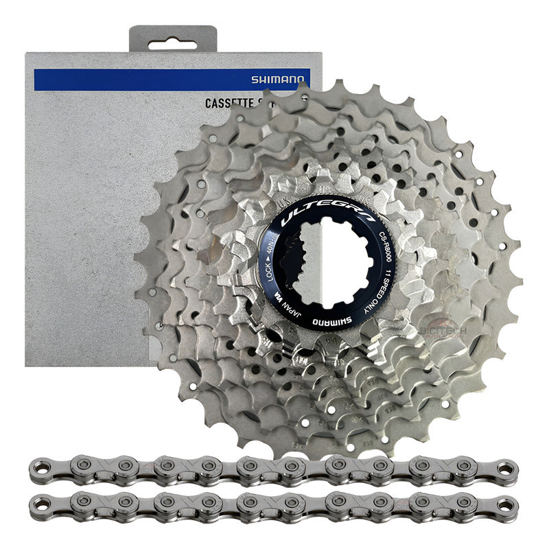 Kit 11v Pacha Shimano R8000 Ultegra 11-30 + Cadena Kmc X11 Gris
