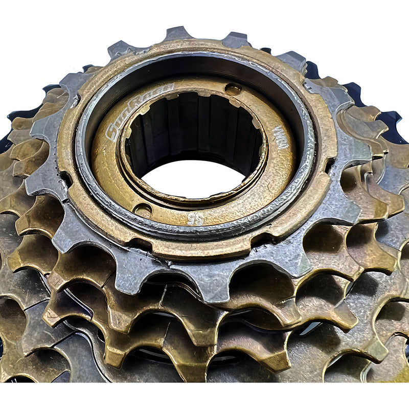 Pacha Sunrace Mf-m2a 6 Velocidades 14-28 Dientes Mtb Rosca Marrón Marrón Oscuro