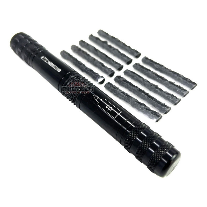 Kit De Reparación Tubeless Spark + Mechas Y Valvula Para C2o Negro
