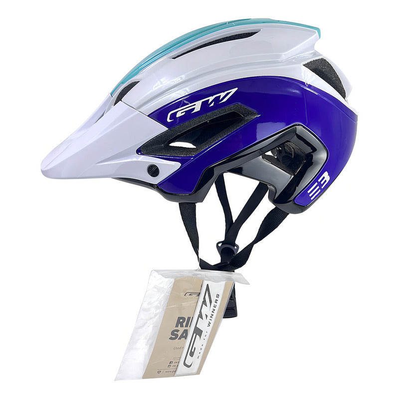 Casco Bicicleta Gw E3 Blanco Morado-verde Enduro Mtb