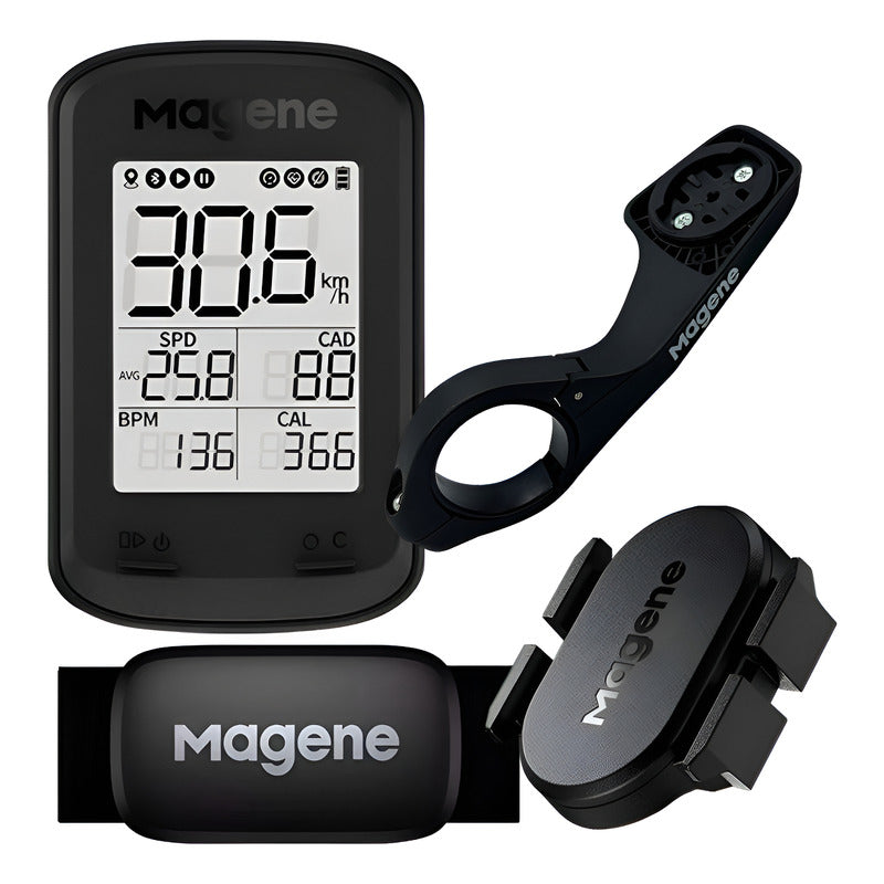Ciclocomputador Magene C206 Pro Gratis Banda Sensor Soporte Negro