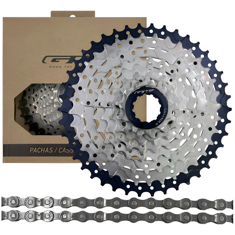 Pacha Cassette Gw 8v 11-42 Y Cadenilla Sunrace M84 8 Velocid Negro 11 40