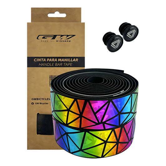 Cinta Manubrio Bicicleta Ruta Gw Dazzling Triangle Tornasol Pu + Eva