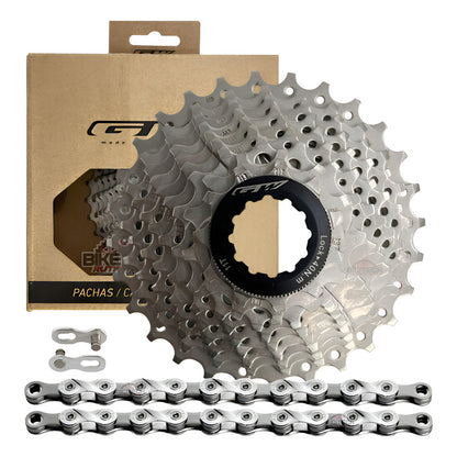 Pacha 9 Velocidades Gw 11-28 Ruta + Cadena Kmc X9 Gris