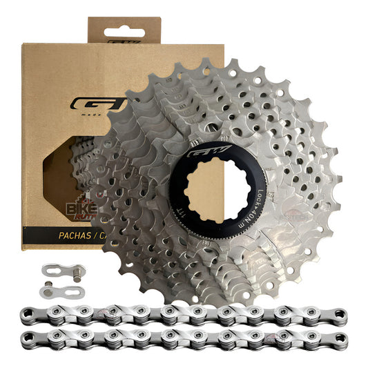 Pacha 9 Velocidades Gw 11-28 Ruta + Cadena Kmc X9 Gris