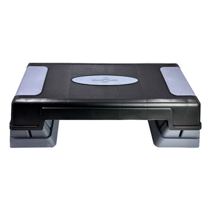 Banco Step Escalón Aeróbicos Sportfitness 3 Niveles Gimnasio Negro Con Gris
