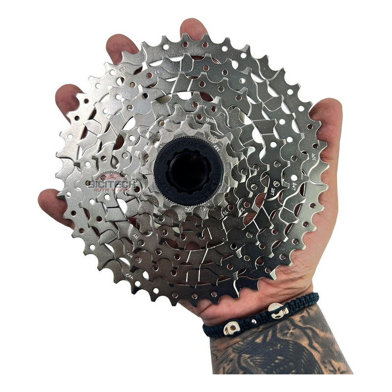 Pacha Cassette 8v Sunrace M68 11-40 + Cadena Sunrace M84 - Plateado - 11 - 40