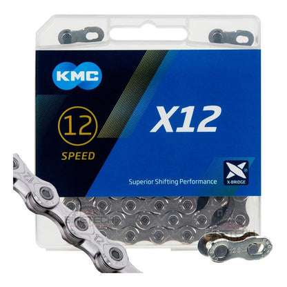 Cadenilla Kmc 12v Plateada X12 Compatible Shimano Y Sram Cromada