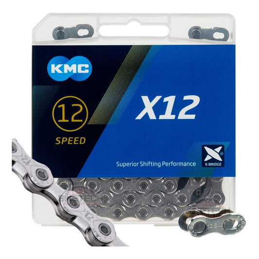 Cadenilla Kmc 12v Plateada X12 Compatible Shimano Y Sram Cromada