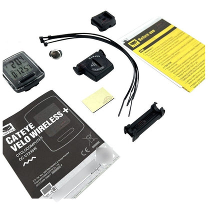 Ciclocomputador Cateye Velo Wireless Con Luz Inalámbrico  Negro