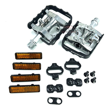 Pedales Mtb Exustar Doble Proposito Spd Plateado