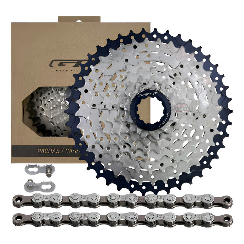 Pacha Gw 8v Cassette + Cadenilla 8v Kmc Z8 Bicicleta Mtb Negro 11 40