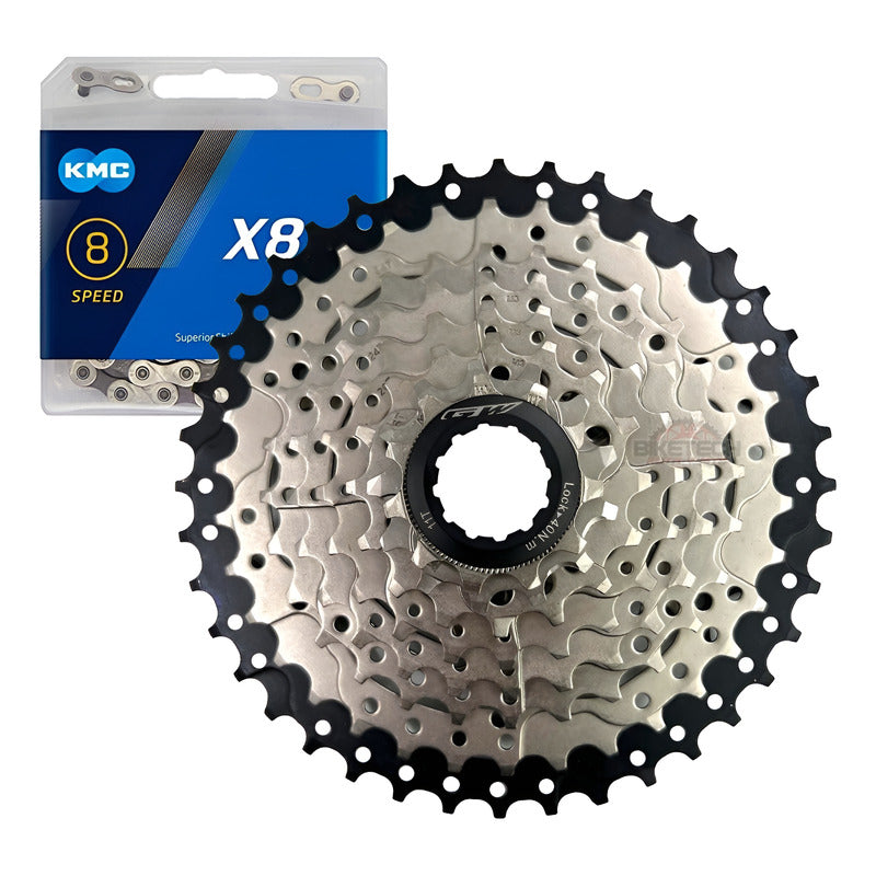 Pacha Piñonera Gw 11-40 8 Velocidades Kmc X8 Compati Shimano 11 40 Gris