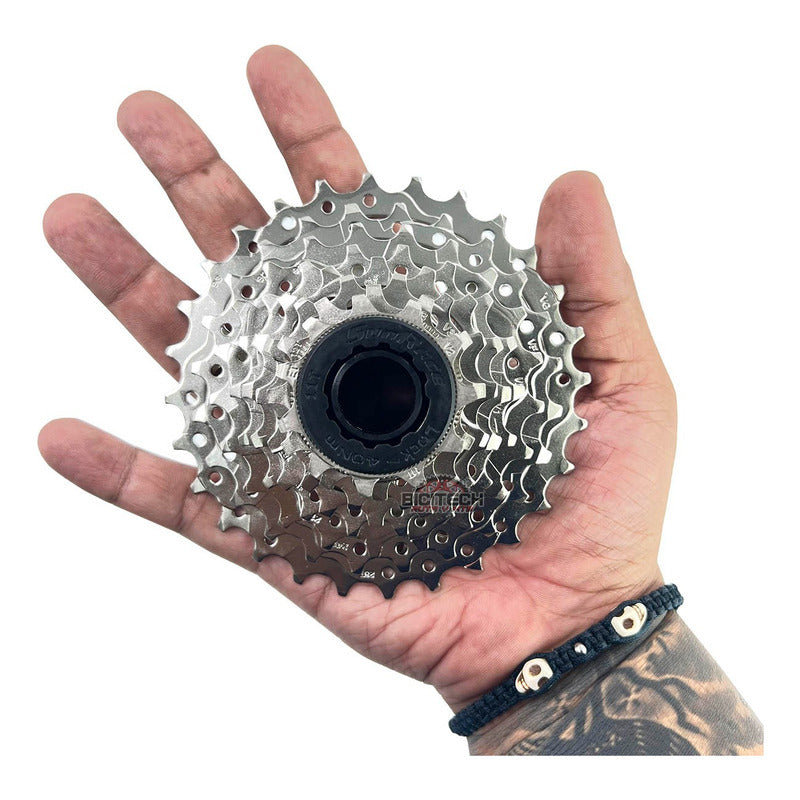 Pacha Y Cadena 8 Velocidades Sunrace R86 11-28 Ruta + Kmc Z8 11 28 Plateado