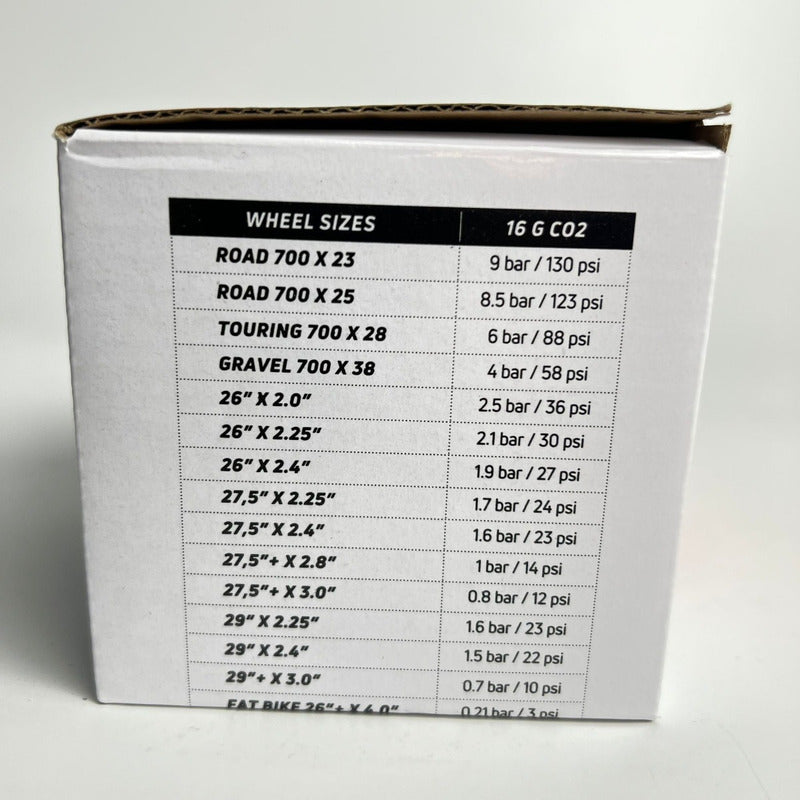 20 Cartuchos Pipetas Aire Comprimido Zefal 16gr Co2 Ruta Mtb Dorado