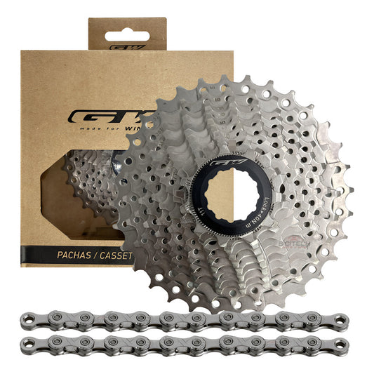 Combo Ruta  11 Vel. Pacha Gw 11-32 + Cadena Kmc X11  Ruta Negro 11 40