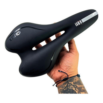 Asiento Sillín Bicicleta Itook Gel Antiprostático Ruta Mtb Negro 28 Cm 16 Cm